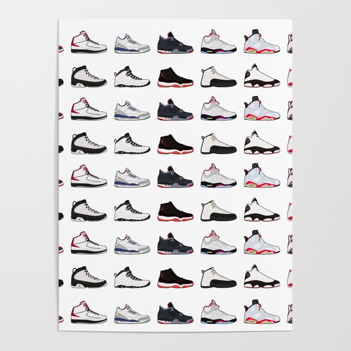 Air Jordan Series Collection 1-14 Poster by print-mania