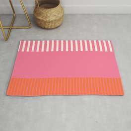 Colour Pop Stripes - Pink, Orange and Cream Area & Throw Rug