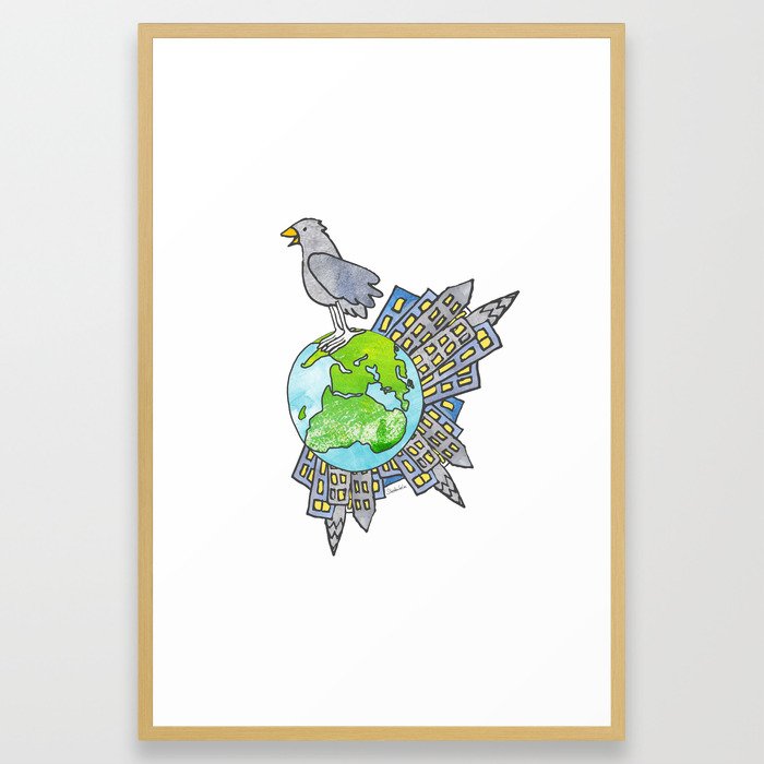 Happy Alien Earth Bird (from the book, "You, the Magician") Framed Art Print