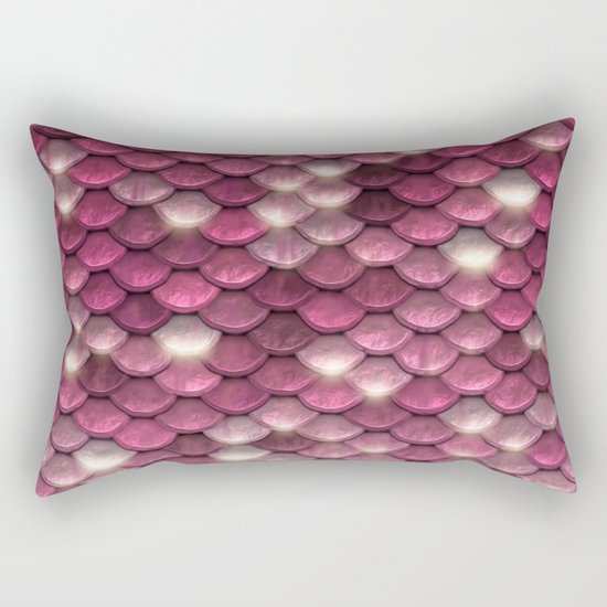 Pink mermaid glitter sparkling scales - Mermaidscales on #Society6 Rectangular Pillow