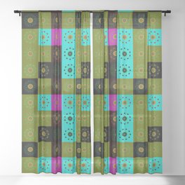 Autumn Flower Quilt Sheer Curtain