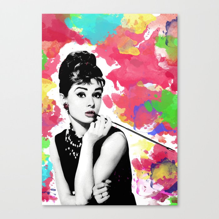 Audrey Hepburn Poster Watercolor Canvas Print By Hadasi Society6