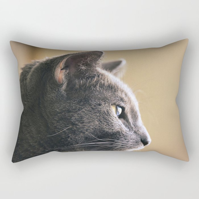 Russian Blue Cat Rectangular Pillow