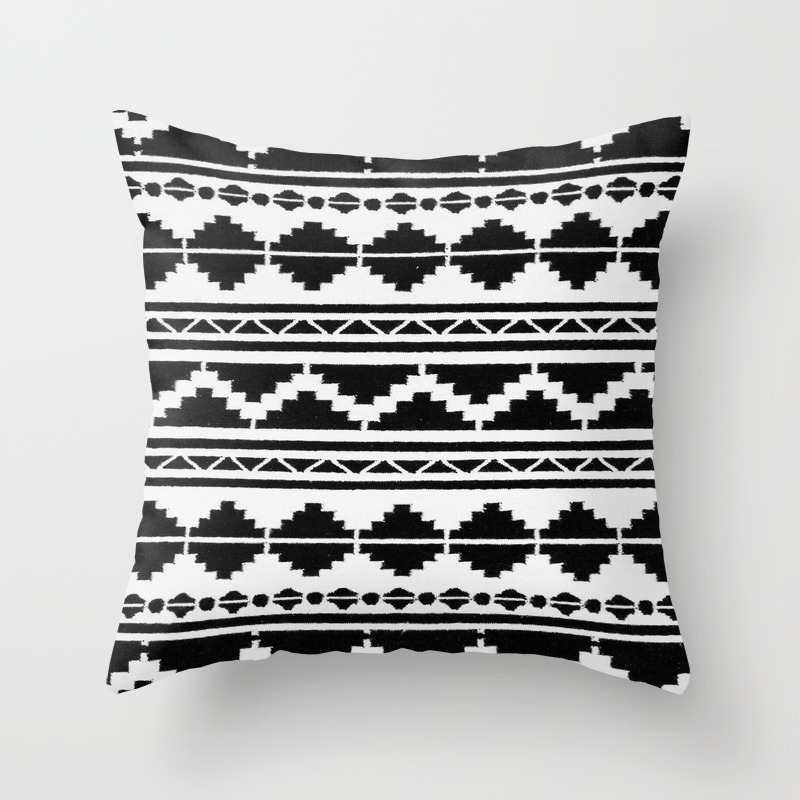 Small 17 x 12 Society6 Moroccan Boho Black & White Pattern by Cateandrainn on Rectangular Pillow Small 17 x 12 Society6 Moroccan Boho Black & White Pattern by Cateandrainn on Rectangular Pillow