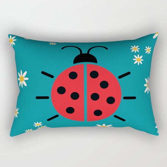 ladybug flowers Rectangular Pillow