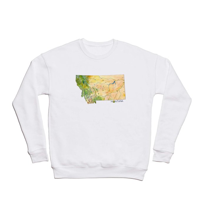 Montana Painted Map Crewneck Sweatshirt