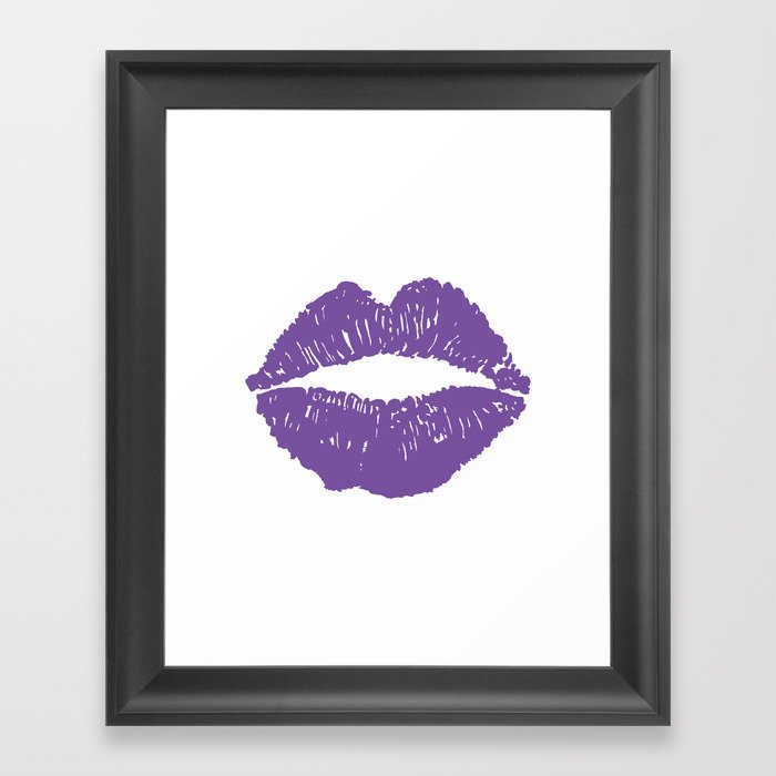 Purple Lips Framed Art Print