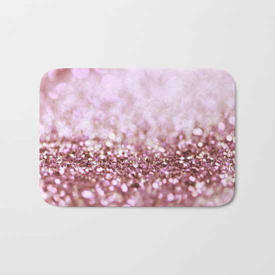 Pink sparkle shiny glitter effect print - Sparkle Valentine Backdrop on #Society6 Bath Mat