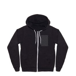 Moroccan Trellis (Grey & White Pattern) Zip Hoodie