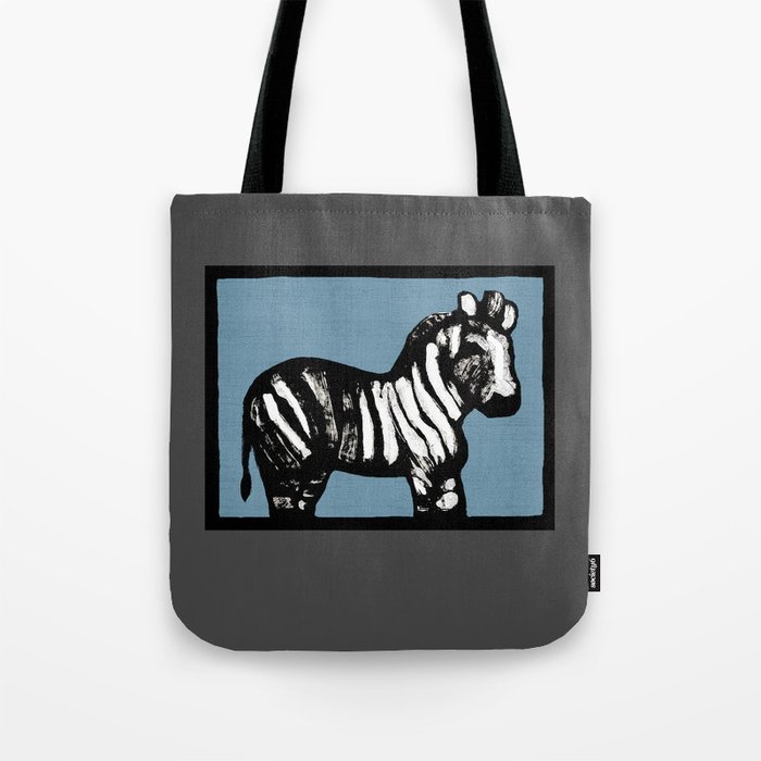 fluffy zebra tote bag