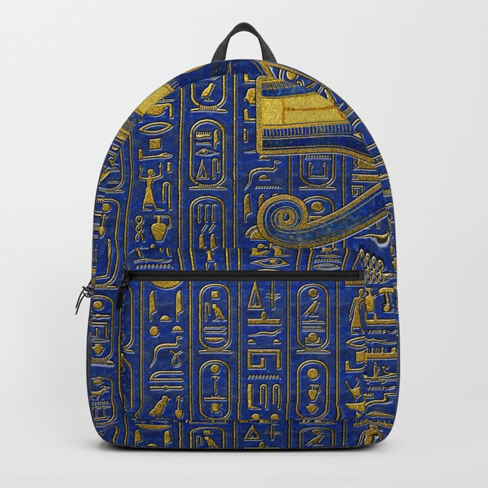 Gold Egyptian Eye of Horus - Wadjet Lapis Lazuli Backpack