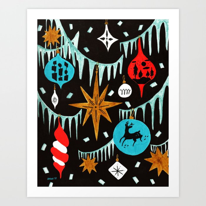 Mid Century Modern Christmas Tree Art Print By Amandalaurelatkins Society6