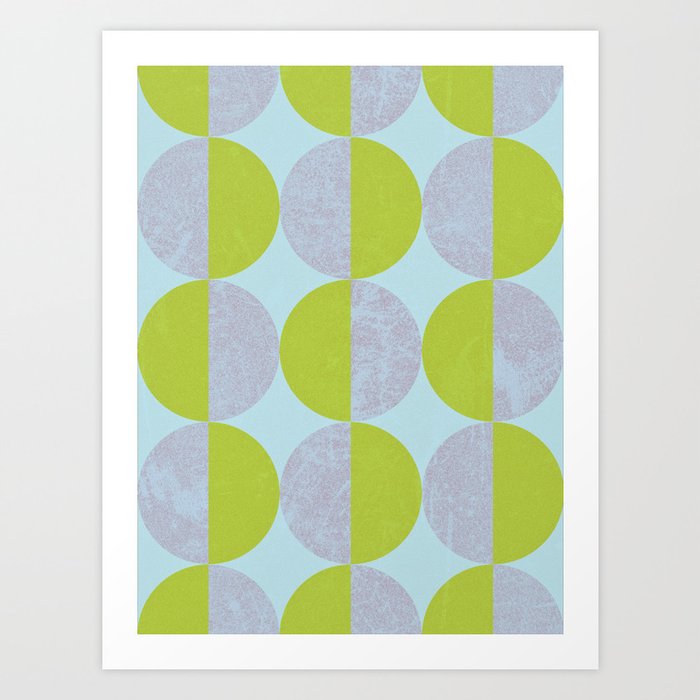 885A Automated Semi Circles // Cold Lemon Art Print