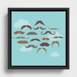 Mustaches in the Sky Framed Canvas