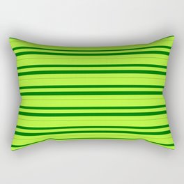 [ Thumbnail: Light Green & Dark Green Colored Lines/Stripes Pattern Rectangular Pillow ]