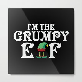 The Grumpy Elf Christmas Metal Print