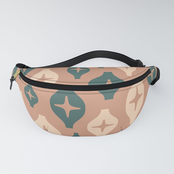 Floating Lanterns 627 Teal Tan and Beige Fanny Pack