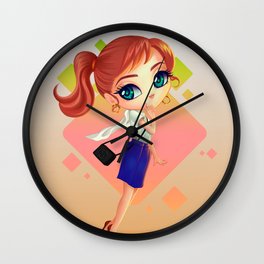 Manga Girl Wall Clocks Society6