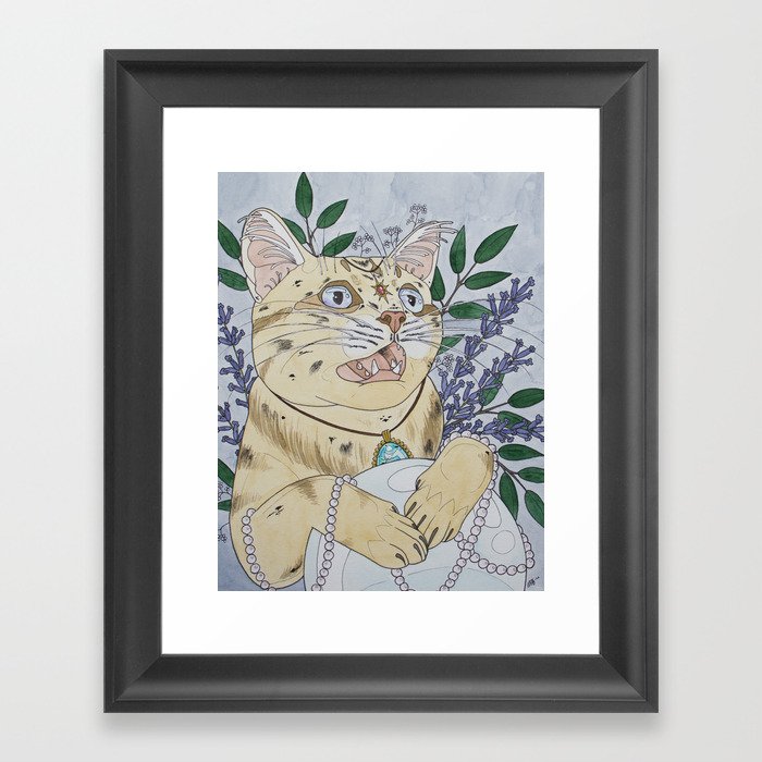 Psychic Cat Framed Art Print