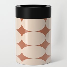 Retro Round Pattern - Brown Can Cooler