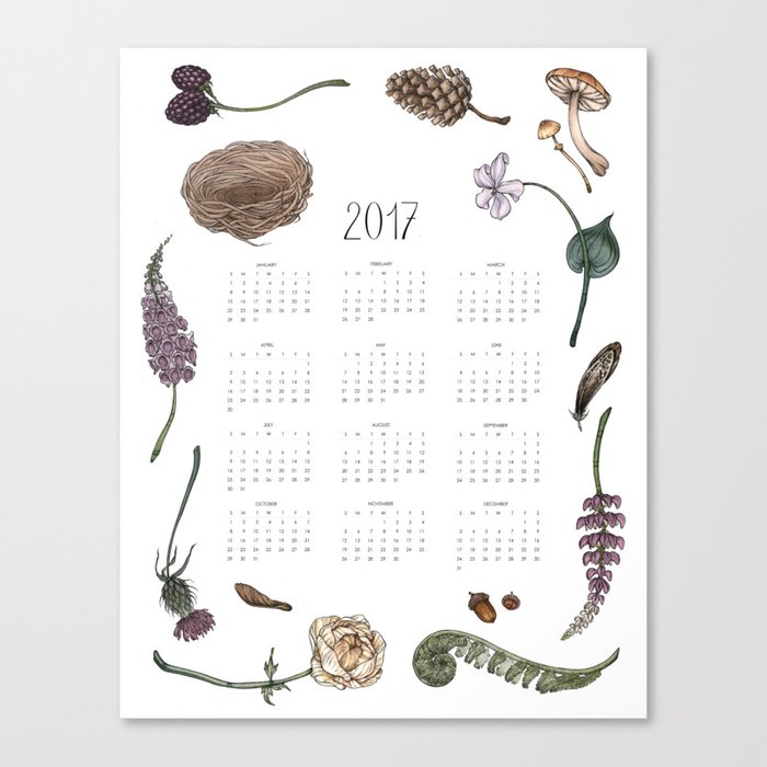 Woodland Wonders Calendar Canvas Print