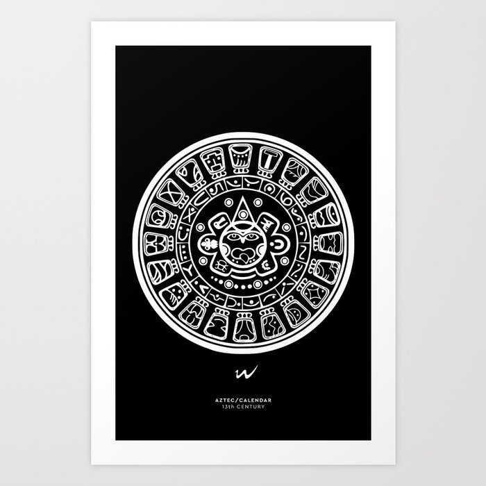 Aztec calendar Art Print
