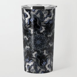 Silver & Blue Zentangle Mandala Design Travel Mug