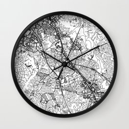 Rockville White Map Wall Clock