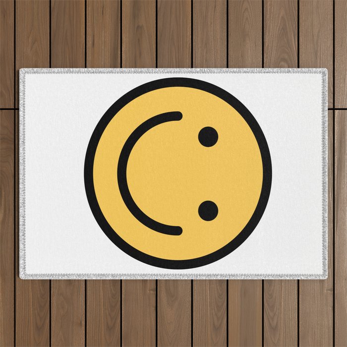Smiley Face   Cute Simple Smiling Happy Face Outdoor Rug