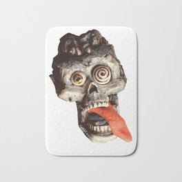 Zombie with tongue out from Creatures in My House stop motion animated film Bath Mat | Tongueout, Film, Skeleton, Spiraleye, Skull, Creaturesmyhouse, Classichorror, Paintedskull, Classiczombie, Zombie 