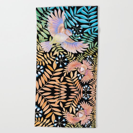 Tropical Bird Beach Towel