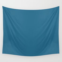 Dark Blue Solid Color Pairs Pantone Faience 18-4232 TCX Shades of Blue Hues Wall Tapestry