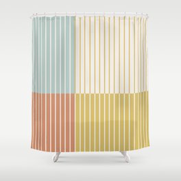 Color Block Line Abstract IX Shower Curtain