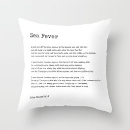 Sea Fever - John Masefield Poem - Literary Print - Typewriter Throw Pillow