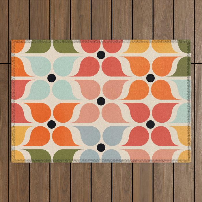 Old times geometry pattern Outdoor Rug