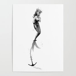 Anchored Mermaid  Poster
