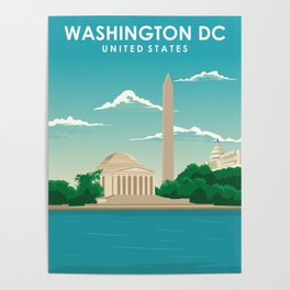 Washington DC America Travel Poster Poster