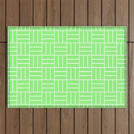 Basketweave (White & Light Green Pattern) Outdoor Rug