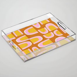 Pink Yellow and Terracotta  Acrylic Tray