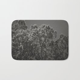 Jungle Leaves - Black and White - Real Tree #4 Bath Mat