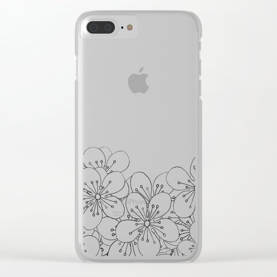 Cherry Blossom Boarder Clear iPhone Case