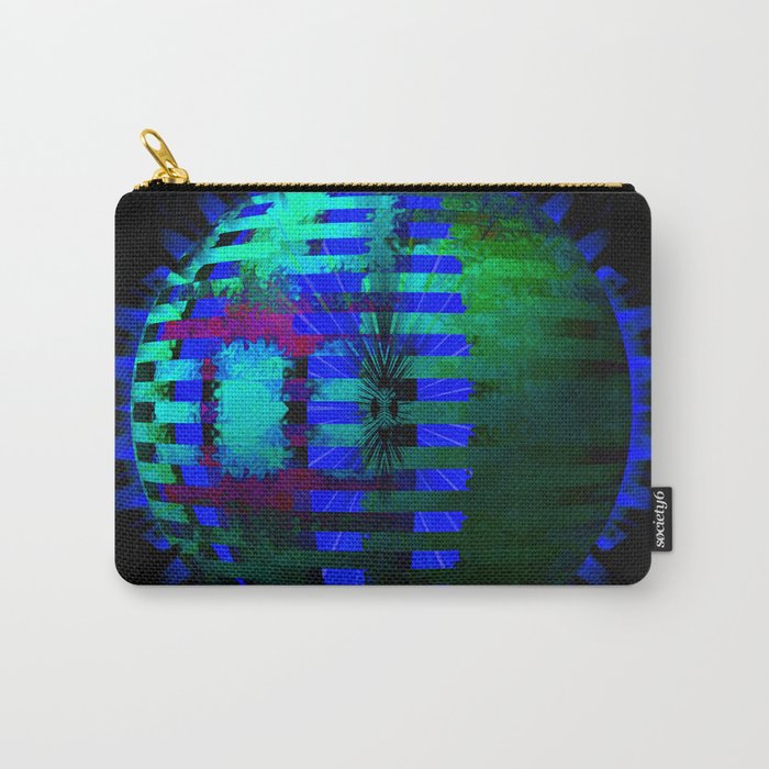 Green Layered Star in Blue Flames Carry-All Pouch