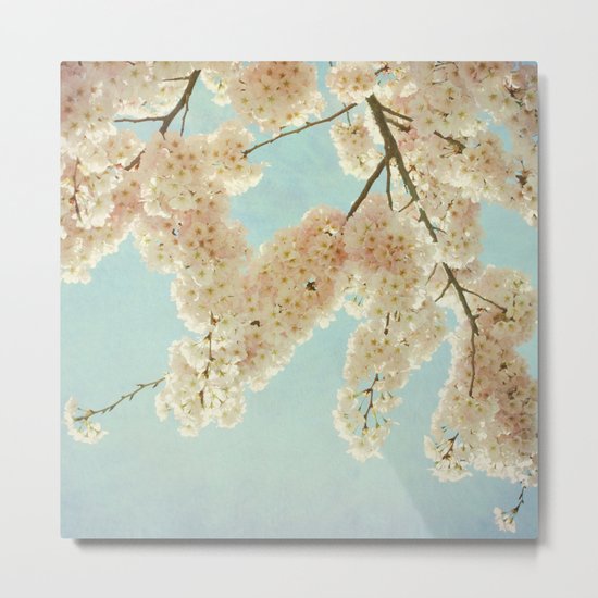 Blue Sky and Blossoms Metal Print