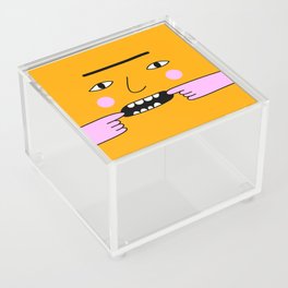 yellow super funny face smirking Acrylic Box