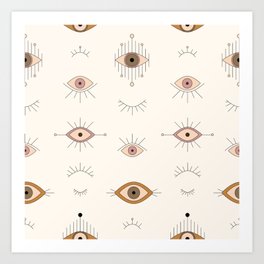 Magic Evil Eye Pattern Art Print