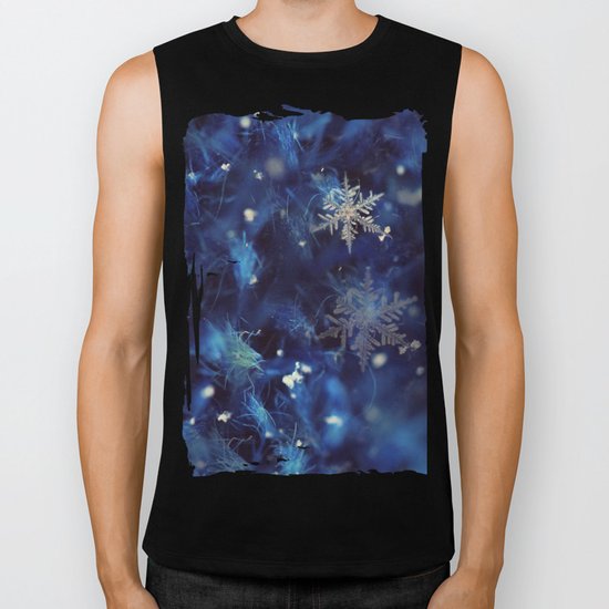 Blue snowflake Biker Tank