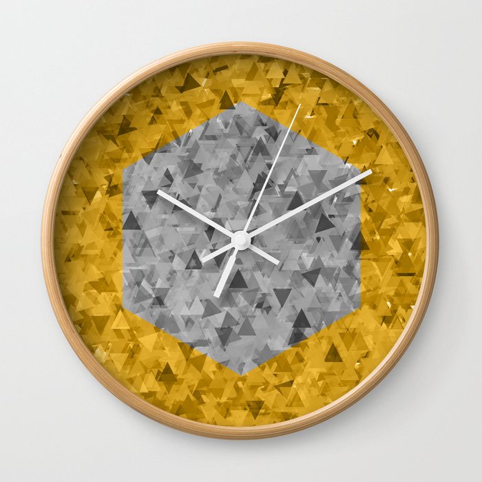 Monochrome Hex Wall Clock