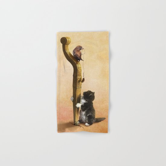 The Cat, the Bird and the Mouse Hand & Bath Towel