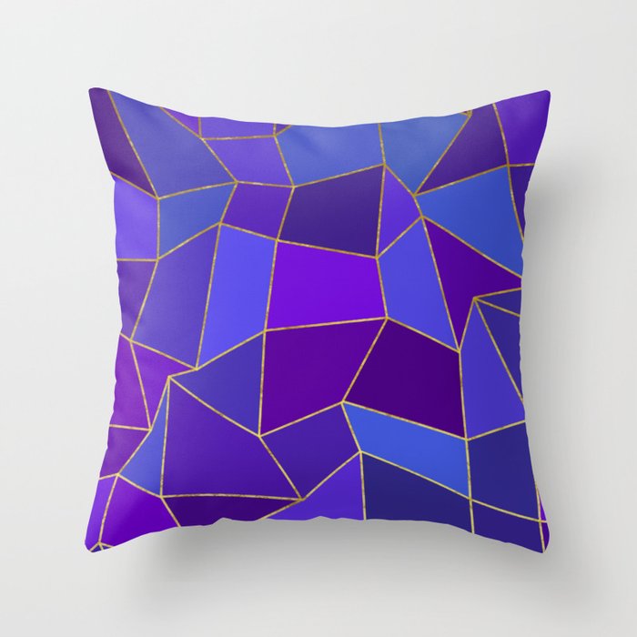 Geometric shapes,plane,triangles,polygons,hexagons,purple,gold. Throw