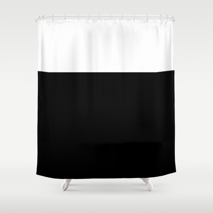 Color Block-Black and White Shower Curtain